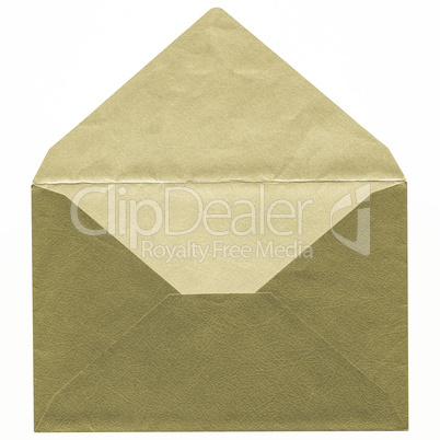 Vintage looking Green envelope isolated