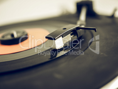 Vintage looking Vinyl record on turntable