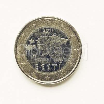 Vintage Estonian 1 Euro coin
