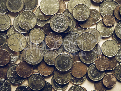 Vintage Euro coins background