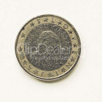 Vintage Slovenian 1 Euro coin