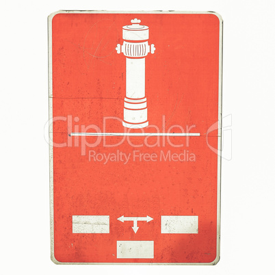 Vintage looking Fire hydrant sign