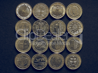 Vintage Euro coins of many countries