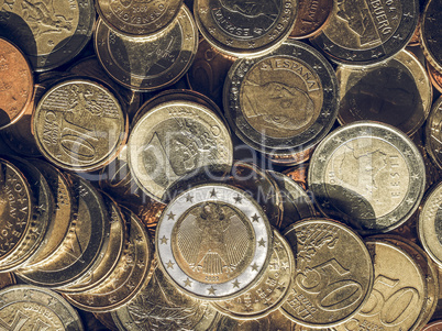 Vintage Euro coins