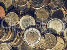 Vintage Euro coins