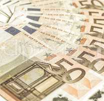 Vintage Euro bankonotes background