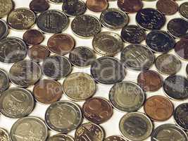 Vintage Many Euro coins