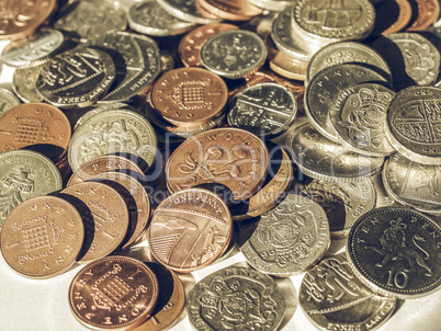 Vintage British pound coin