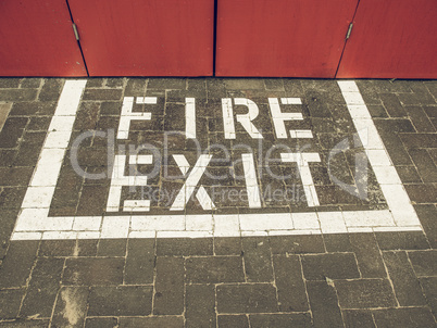 Vintage looking Fire exit sign