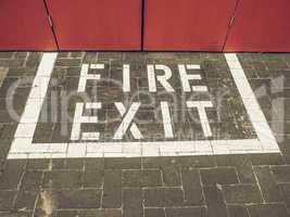 Vintage looking Fire exit sign