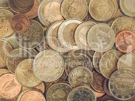 Vintage Euro coins