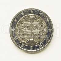 Vintage Slovak 2 Euro coin