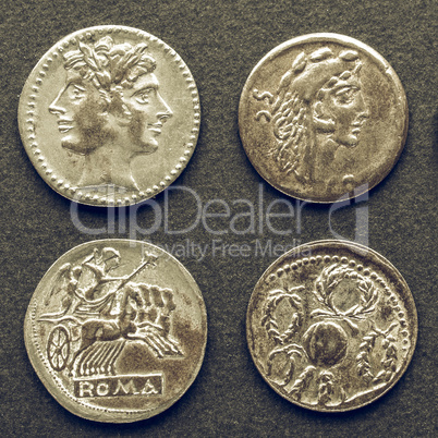 Vintage Roman coins