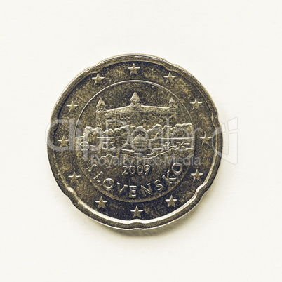 Vintage Slovak 20 cent coin