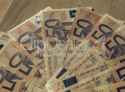 Vintage Fifty Euro notes