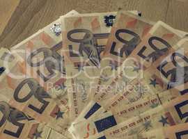 Vintage Fifty Euro notes