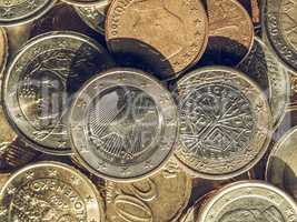 Vintage Euro coins