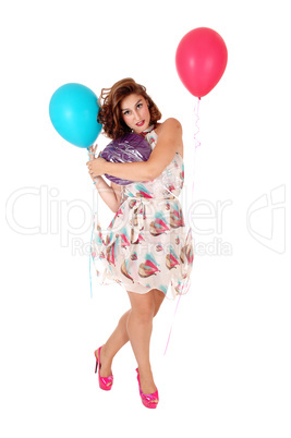 Happy woman with balloon's.