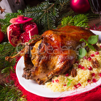 Christmas duck with millet