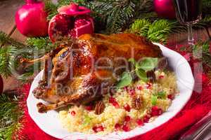 Christmas duck with millet