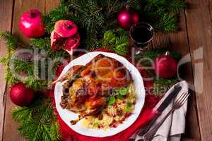 Christmas duck with millet