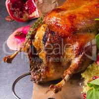 Duck with millet and pomegranate