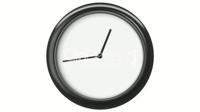 Clock with Blank Dial. HD 1080. Loop. Isolated on White.