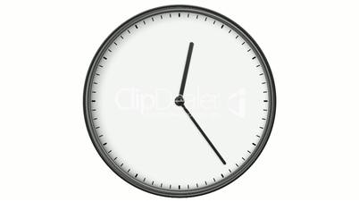 Clock without Numbers. HD 1080. Loop. Isolated on White.