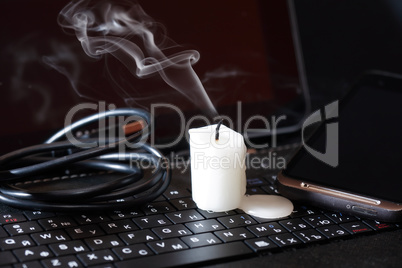 Candle On Computer