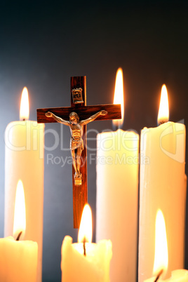 Crucifix And Candles