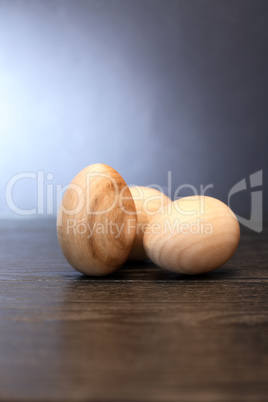 Three Wooden Eggs