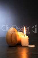 Wooden Eggs And Candle