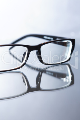 Modern Eyeglasses On Glass