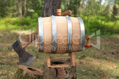 Oak Barrel And Axe
