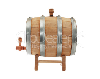 Oak Barrel On White