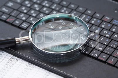 Magnifying Glass On Keyboard