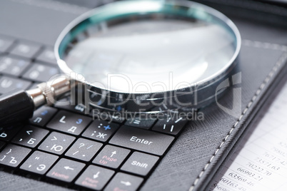Magnifying Glass On Keyboard