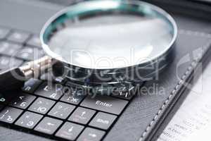Magnifying Glass On Keyboard