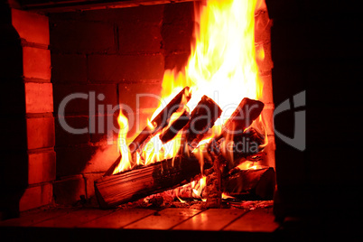 Fireplace With Flame