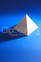 White Pyramid On Blue