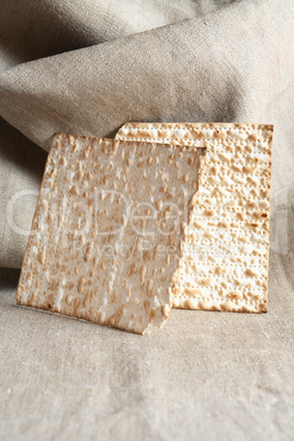 Matzoh On Canvas Background