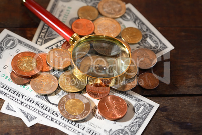 Magnifying Glass And Money