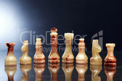 Chess Pieces On Dark