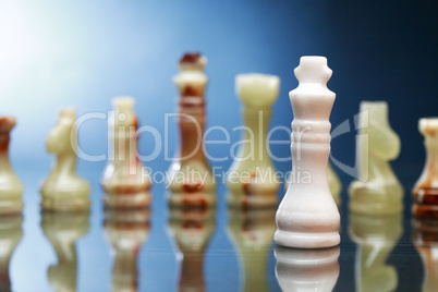 Chess Pieces On Dark