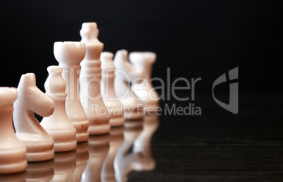 Chess Pieces On Dark