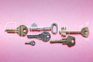Keys On Pink Paper