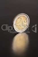 European Coin On Dark