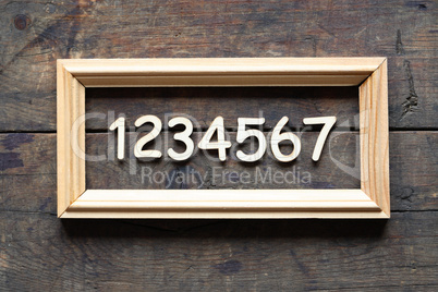 Wooden Digits In Frame
