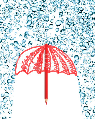 Umbrella Under Rain