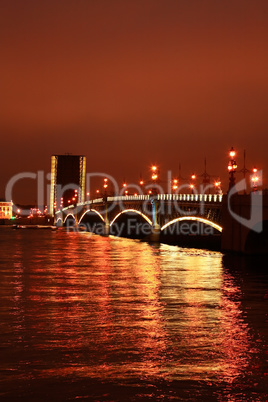 Drawbridge In Saint Petersburg